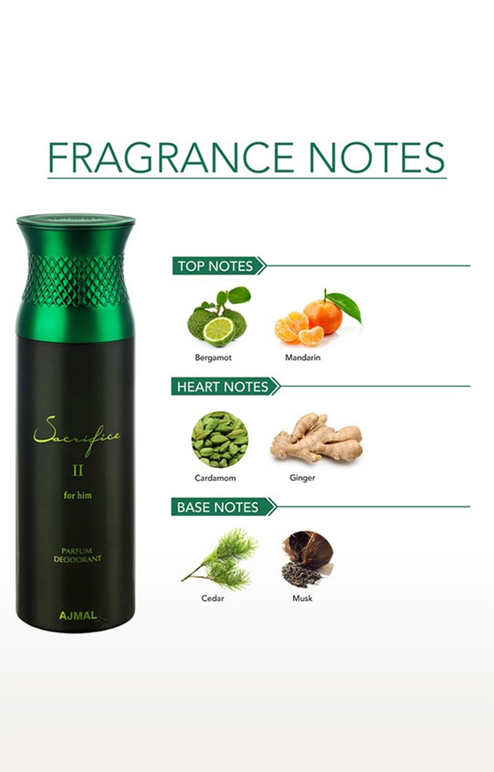 Ajmal | Ajmal Carbon & SacredLove & Sacrifice II Deodorant Spray - For Men & Women (200 ml, Pack of 3)  2