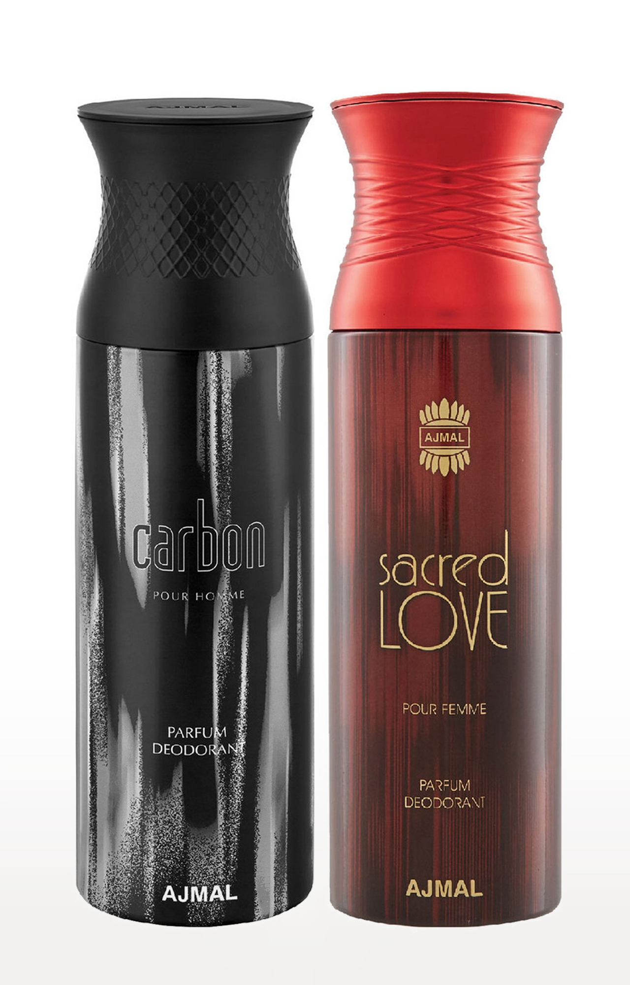 Ajmal | Ajmal Carbon Homme & Sacredlove Deodorant Spray Gift For Men & Women (200 ml, Pack of 2)  0