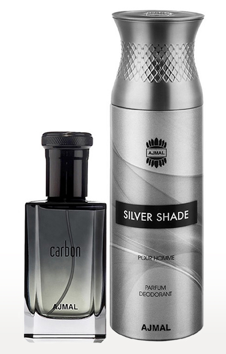 Ajmal | Ajmal Carbon EDP Perfume 100ml for Men and Silver Shade Homme Deodorant Fragrance 200ml for Men 0