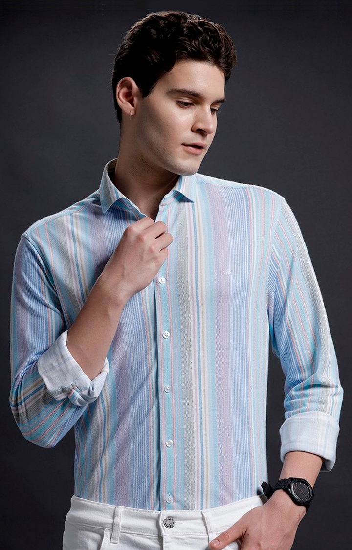 Aldeno | Men's Multi Knit Striped Formal Shirt