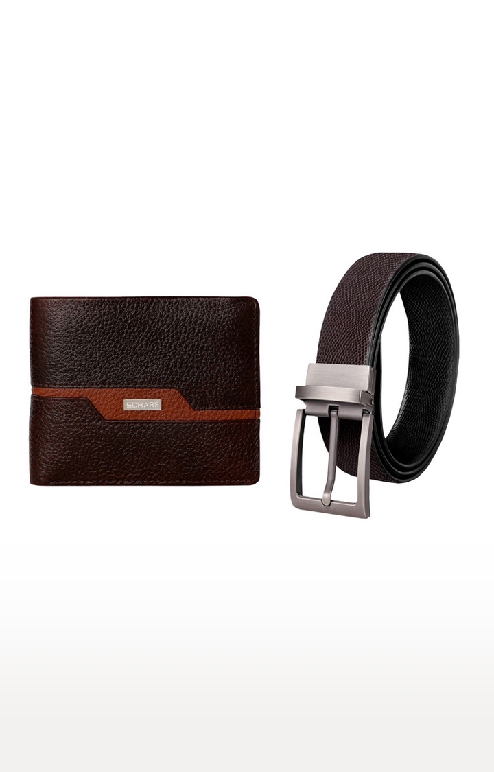 SCHARF | Brown Belt & Wallet Combo 1
