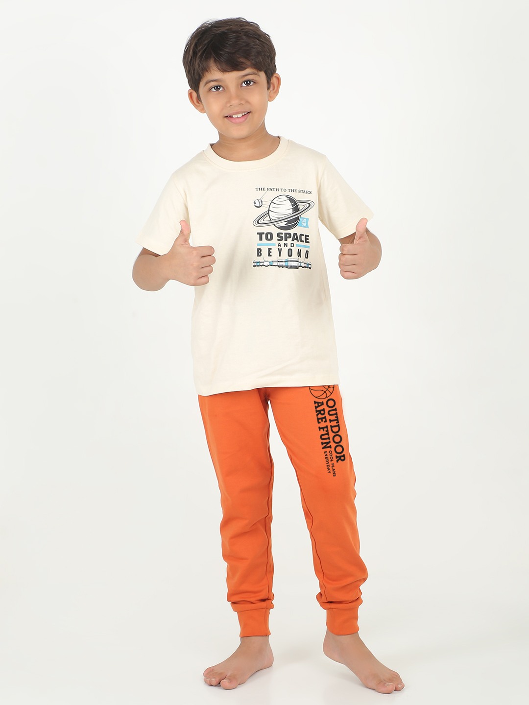 Boys 1 piece printed jogger - Rust