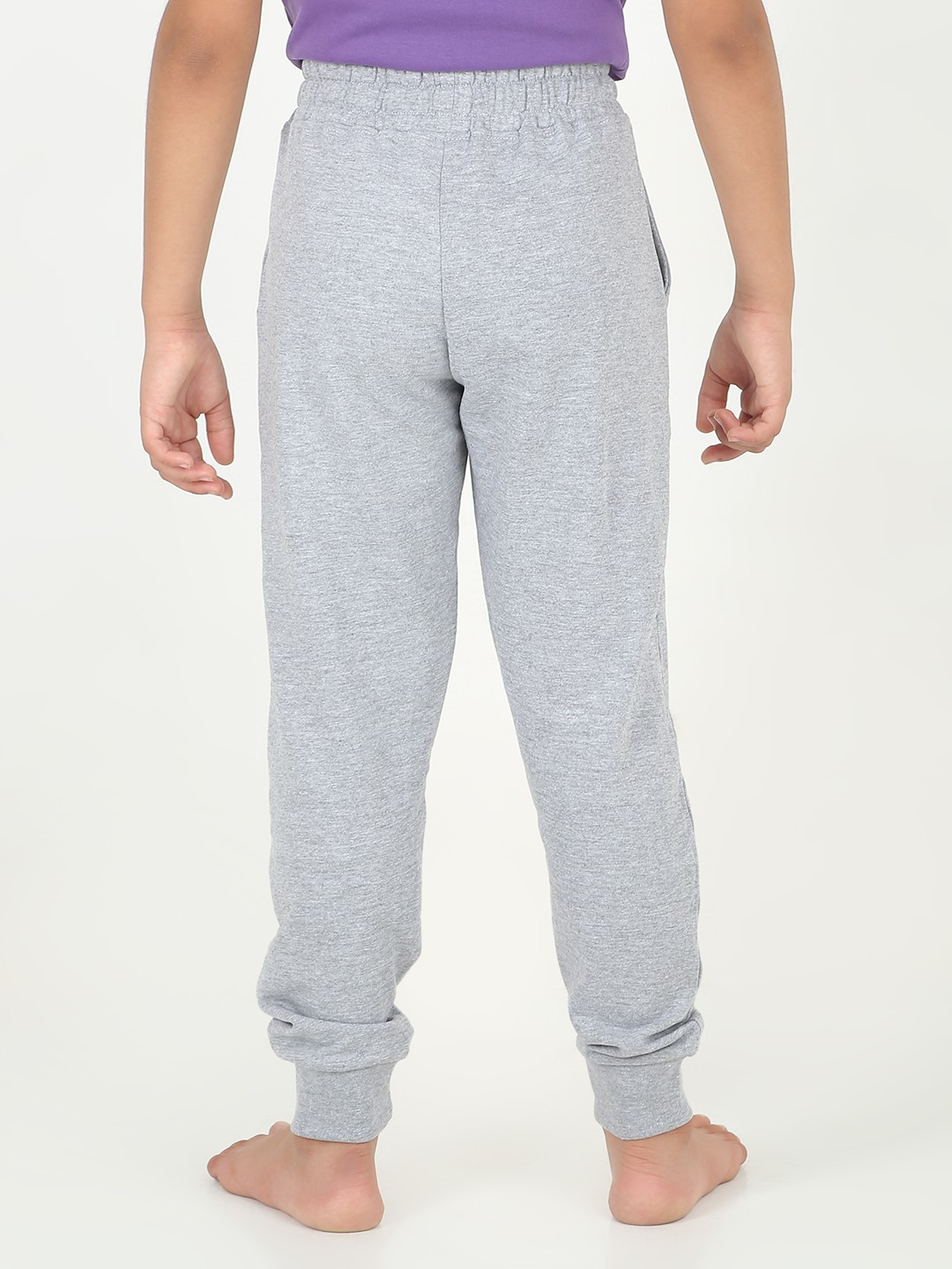 Boys 1 piece printed jogger - Light Grey Melange