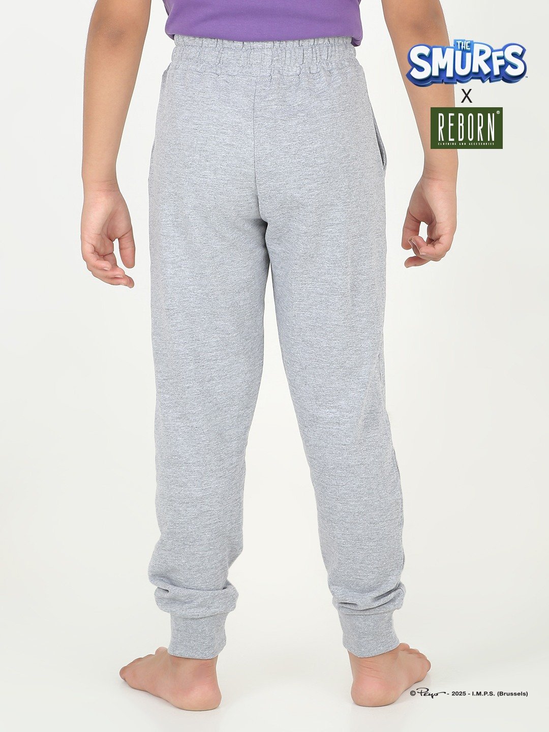 Boys 1 piece printed jogger - Light Grey Melange