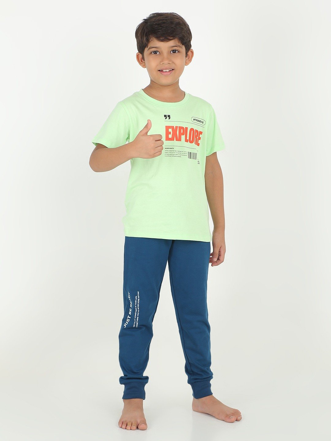 Boys 1 piece printed jogger -  Navy