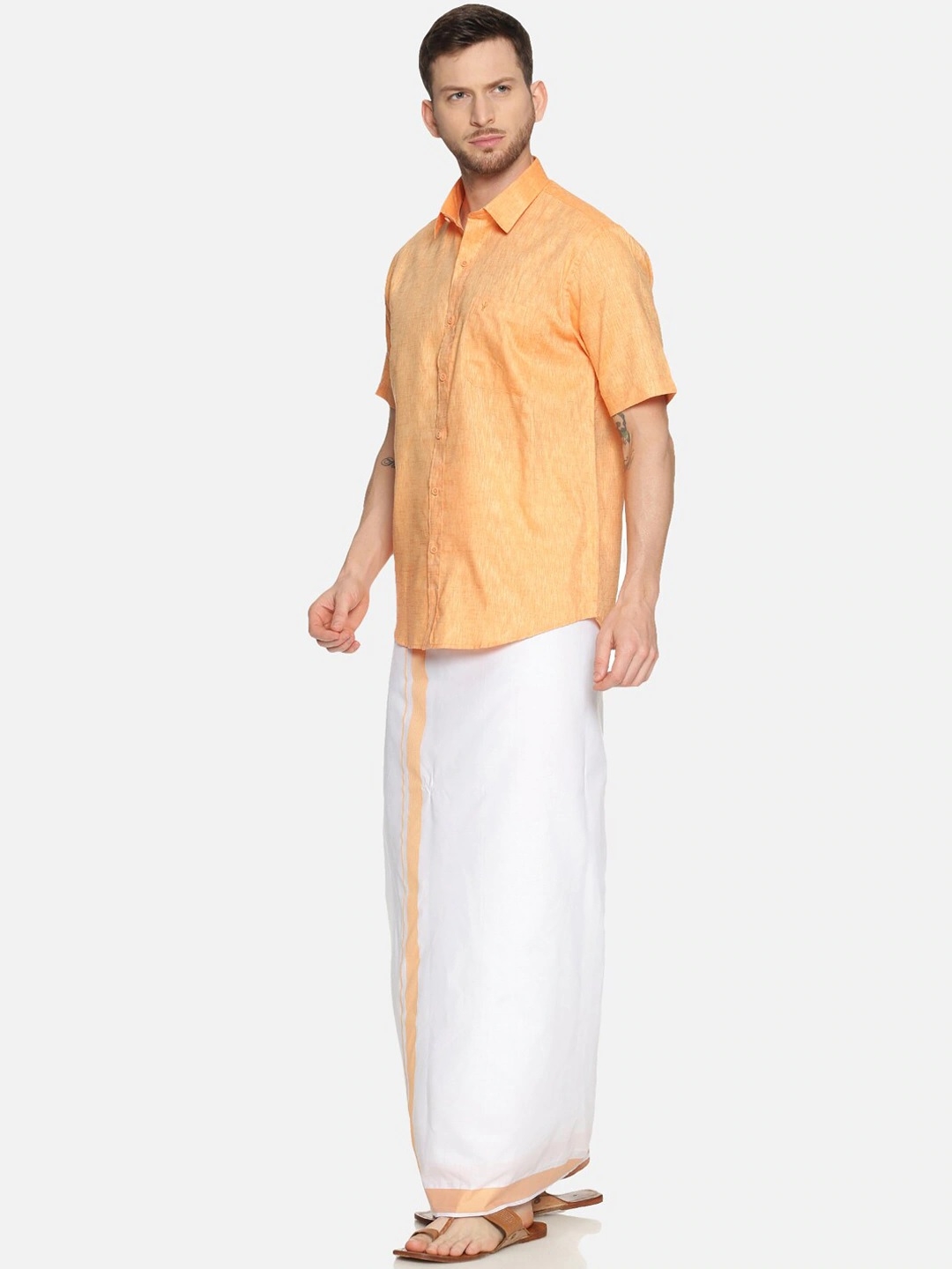 RAMRAJ COTTON Men Shirt and Dhoti Clothing Set