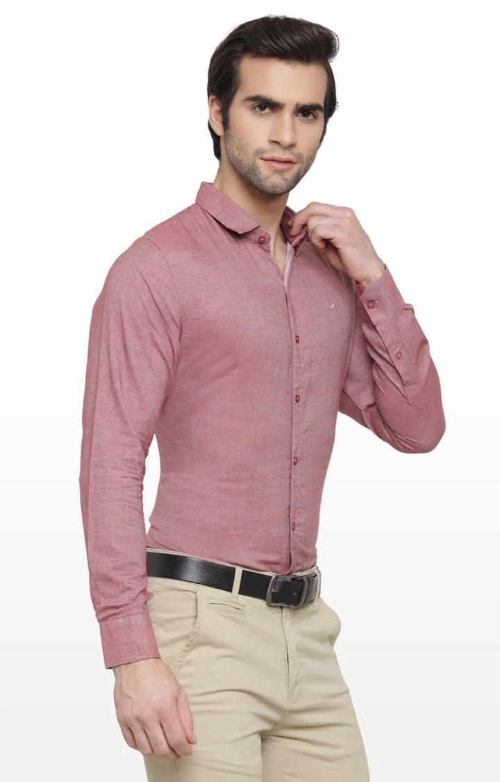 Cape Canary | Pink Melange Cotton Formal Shirt 3