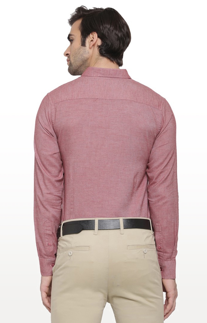 Cape Canary | Pink Melange Cotton Formal Shirt 4