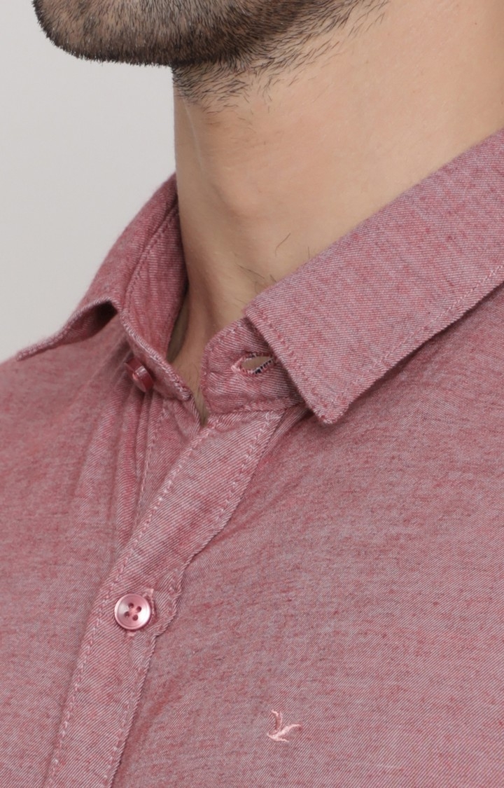 Cape Canary | Pink Melange Cotton Formal Shirt 6