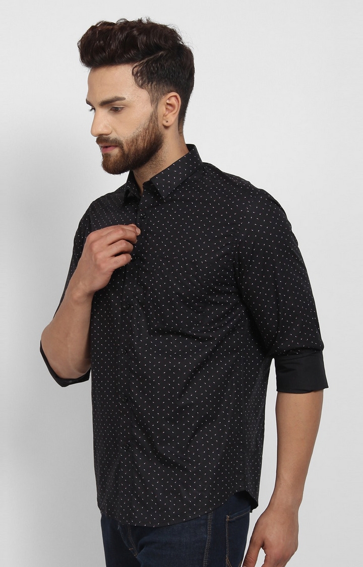 Cape Canary | Black Printed Cotton Casual Shirt 2