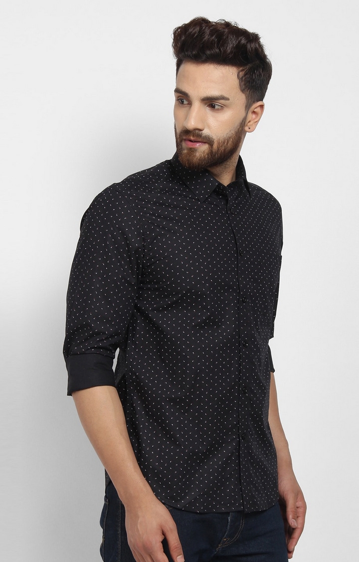 Cape Canary | Black Printed Cotton Casual Shirt 3