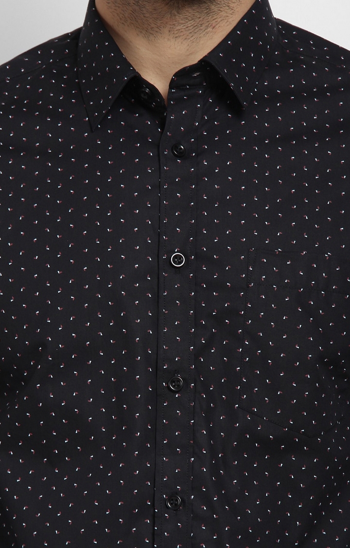Cape Canary | Black Printed Cotton Casual Shirt 5