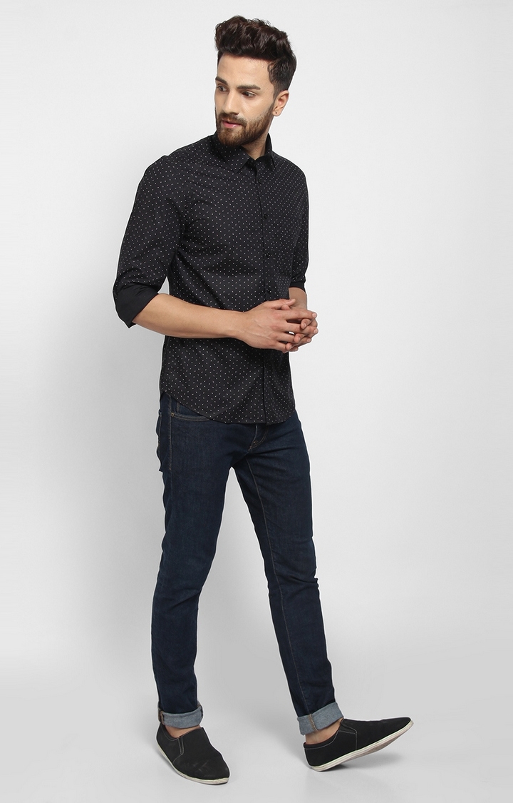 Cape Canary | Black Printed Cotton Casual Shirt 1