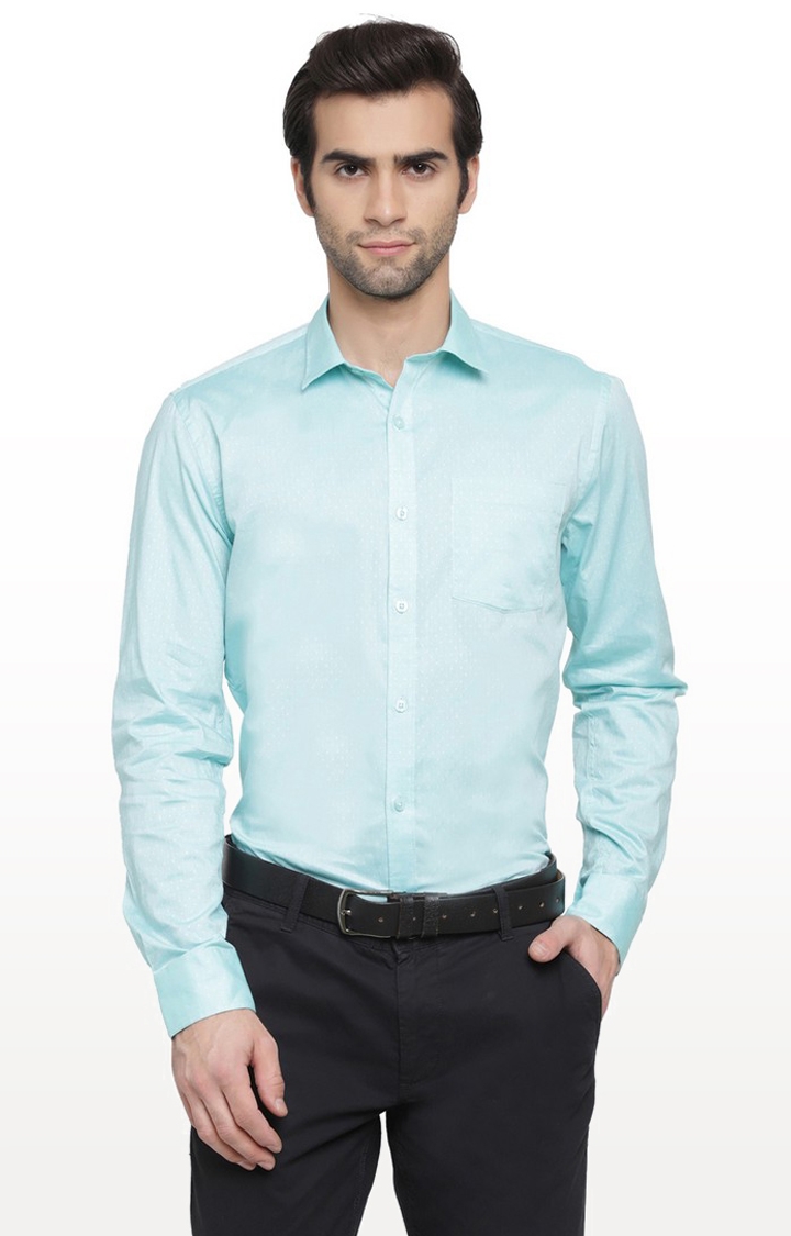 Cape Canary | Green Printed Cotton Formal Shirt 0