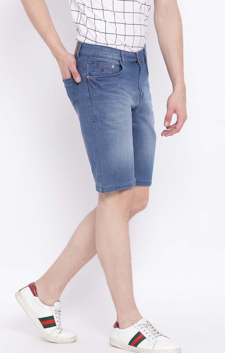Blue Solid Shorts