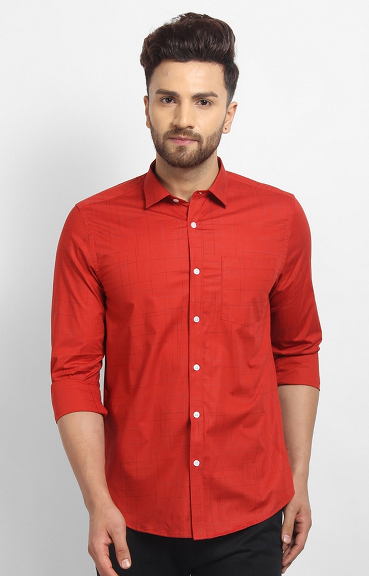 Cape Canary | Red Printed Casual Shirt 0