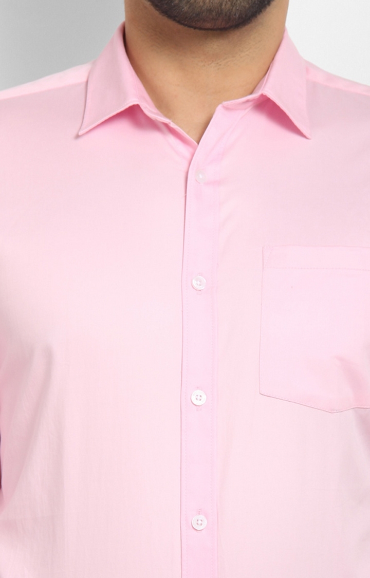 Cape Canary | Pink Solid Formal Shirt 5