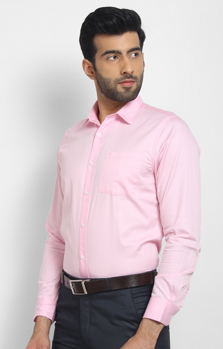 Cape Canary | Pink Solid Formal Shirt 2
