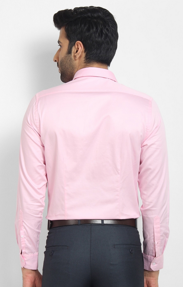 Cape Canary | Pink Solid Formal Shirt 4
