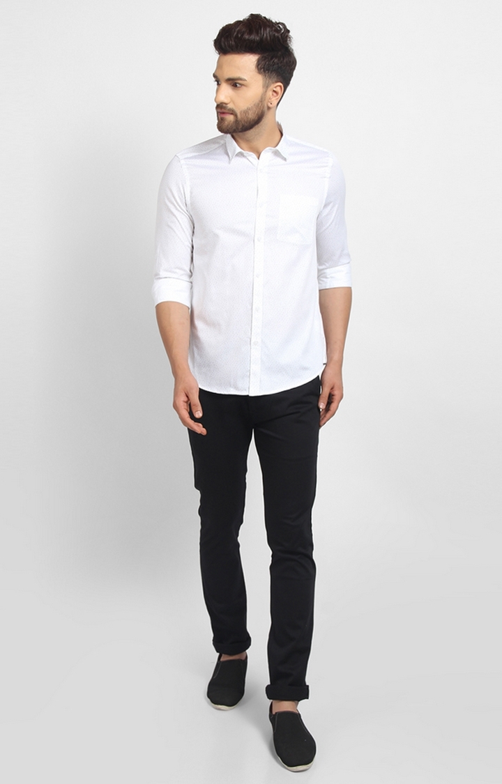 Cape Canary | White Printed Casual Shirt 1