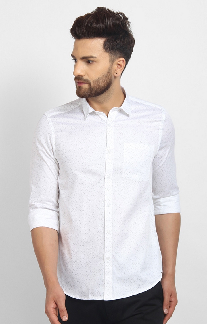 Cape Canary | White Printed Casual Shirt 0