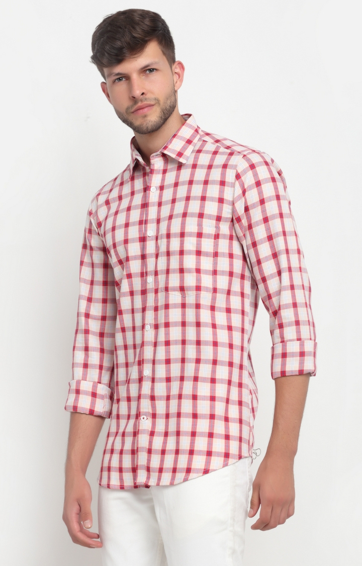 Cross Court | Red Checked Casual Shirts 2