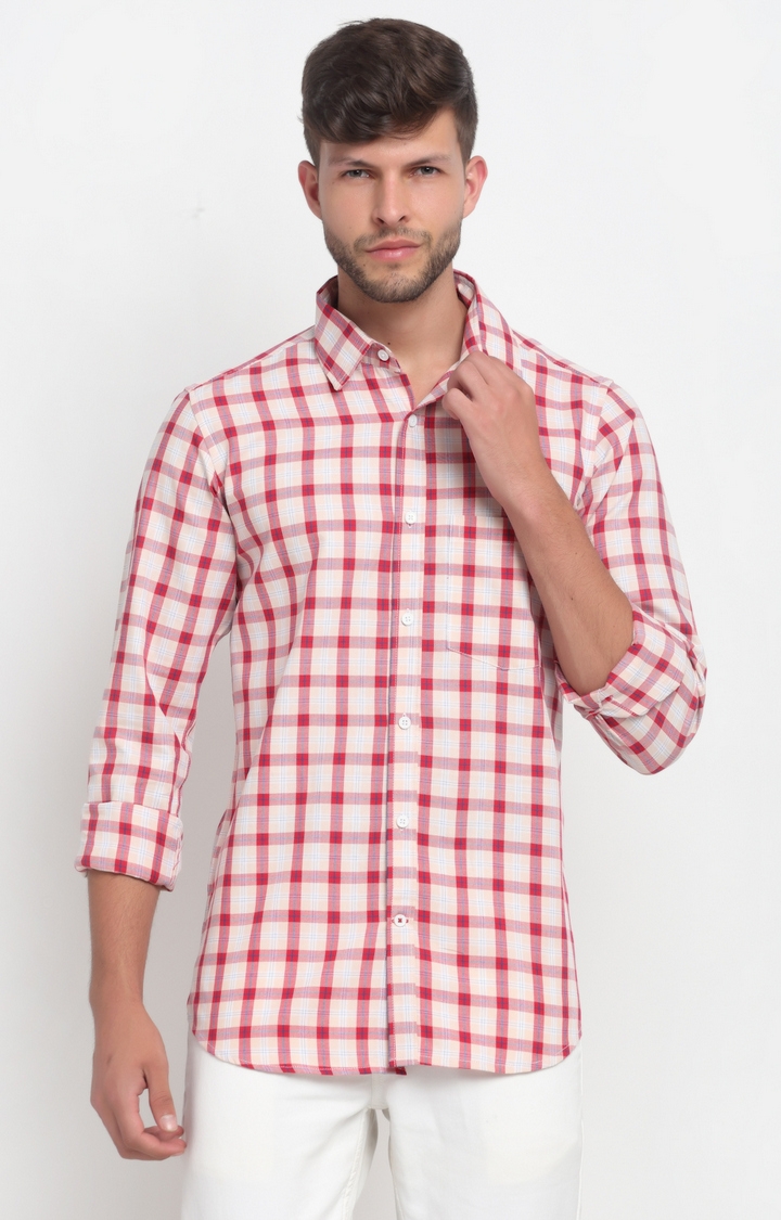 Cross Court | Red Checked Casual Shirts 0