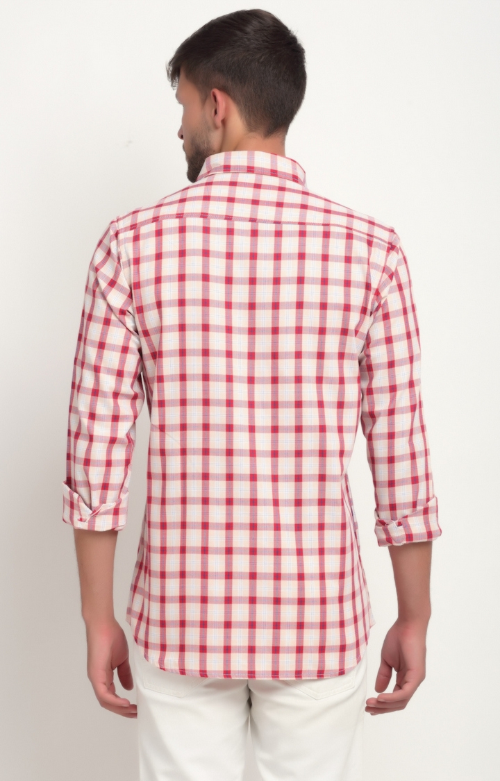 Cross Court | Red Checked Casual Shirts 3