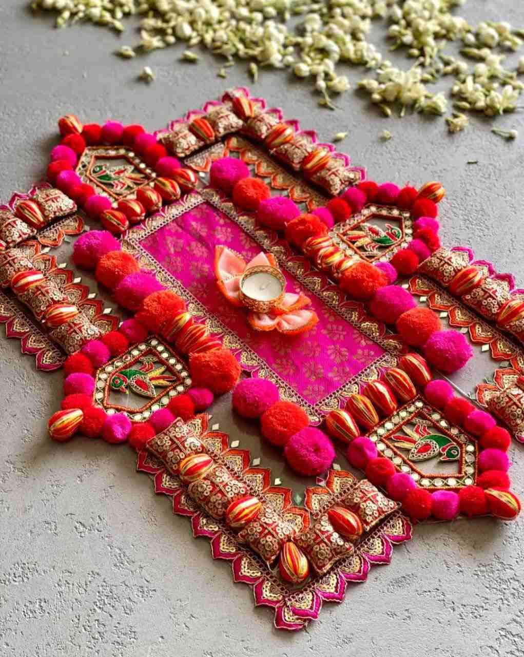 PomPom Rectangle Rangoli