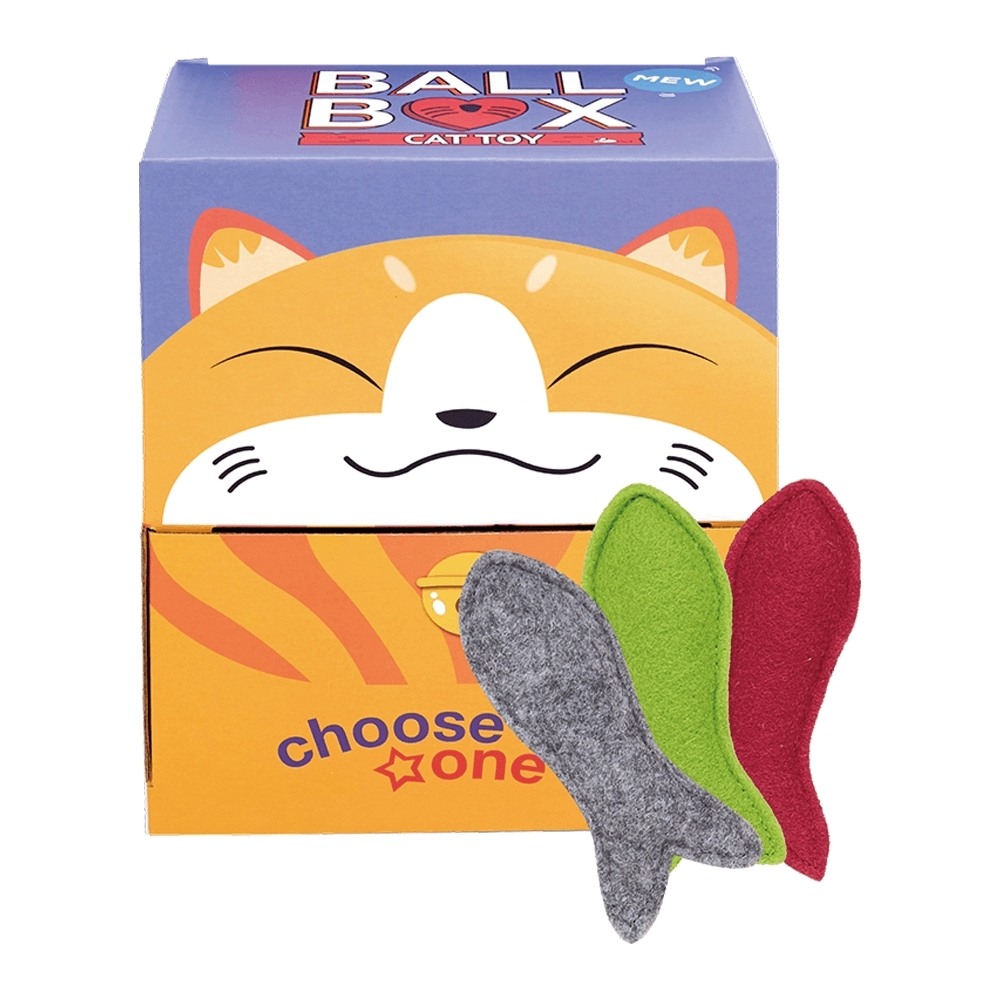 Barkbutler Fofos Felt Fish Cat Toy Box, 1 Pcs