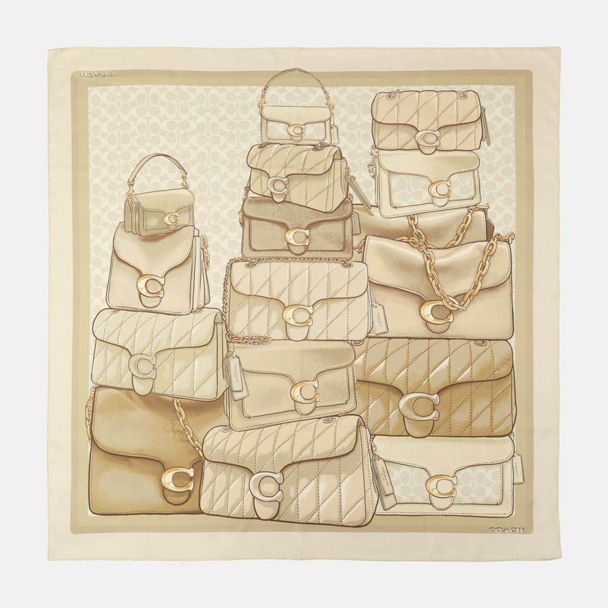 Stacked Tabby Printed Silk Square