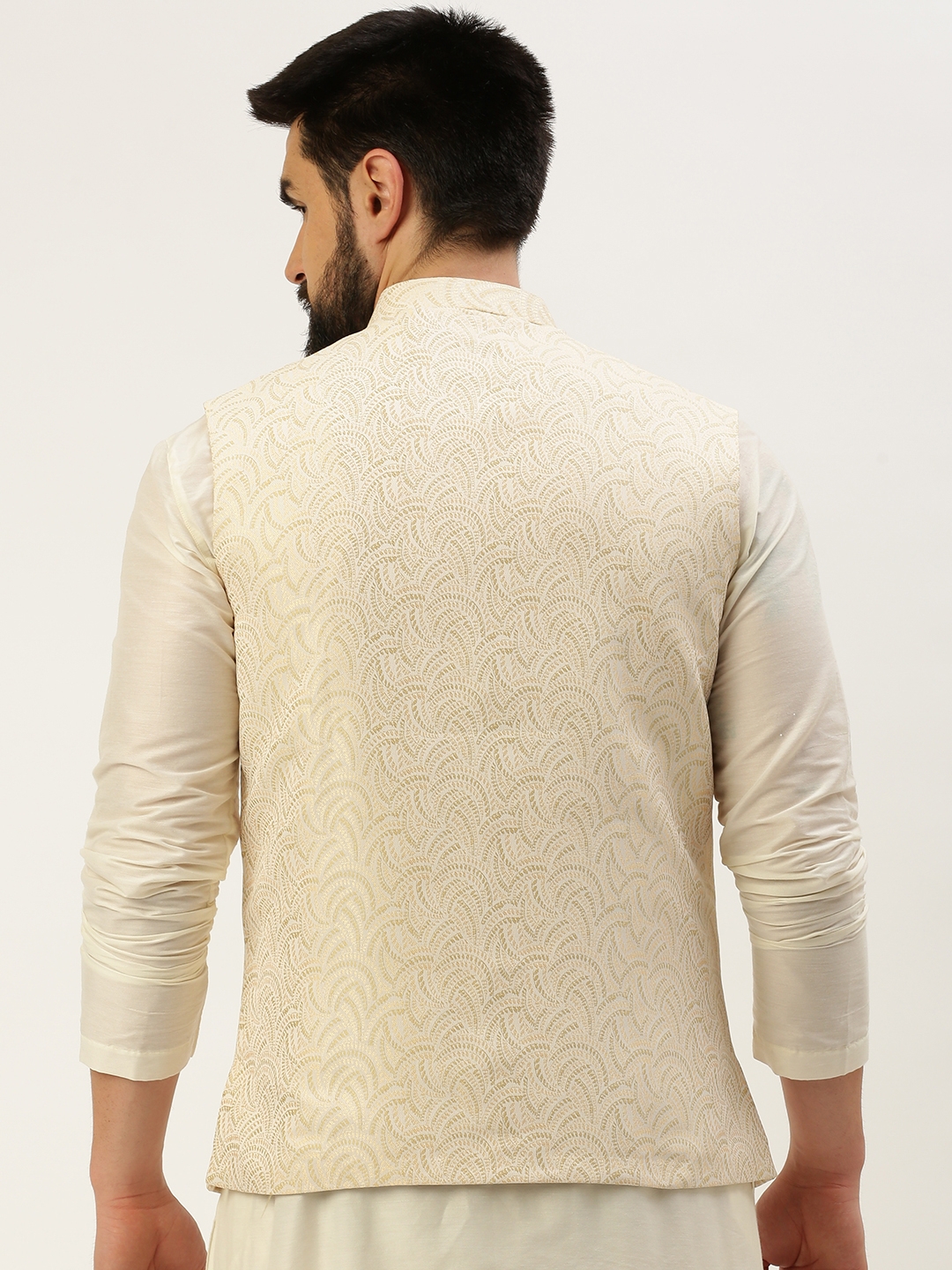 Buy KISAH Men Tan Color Woven Design Nehru Jacket Ethnic Festive Waistcoat  Cotton, Regular Fit at Amazon.in