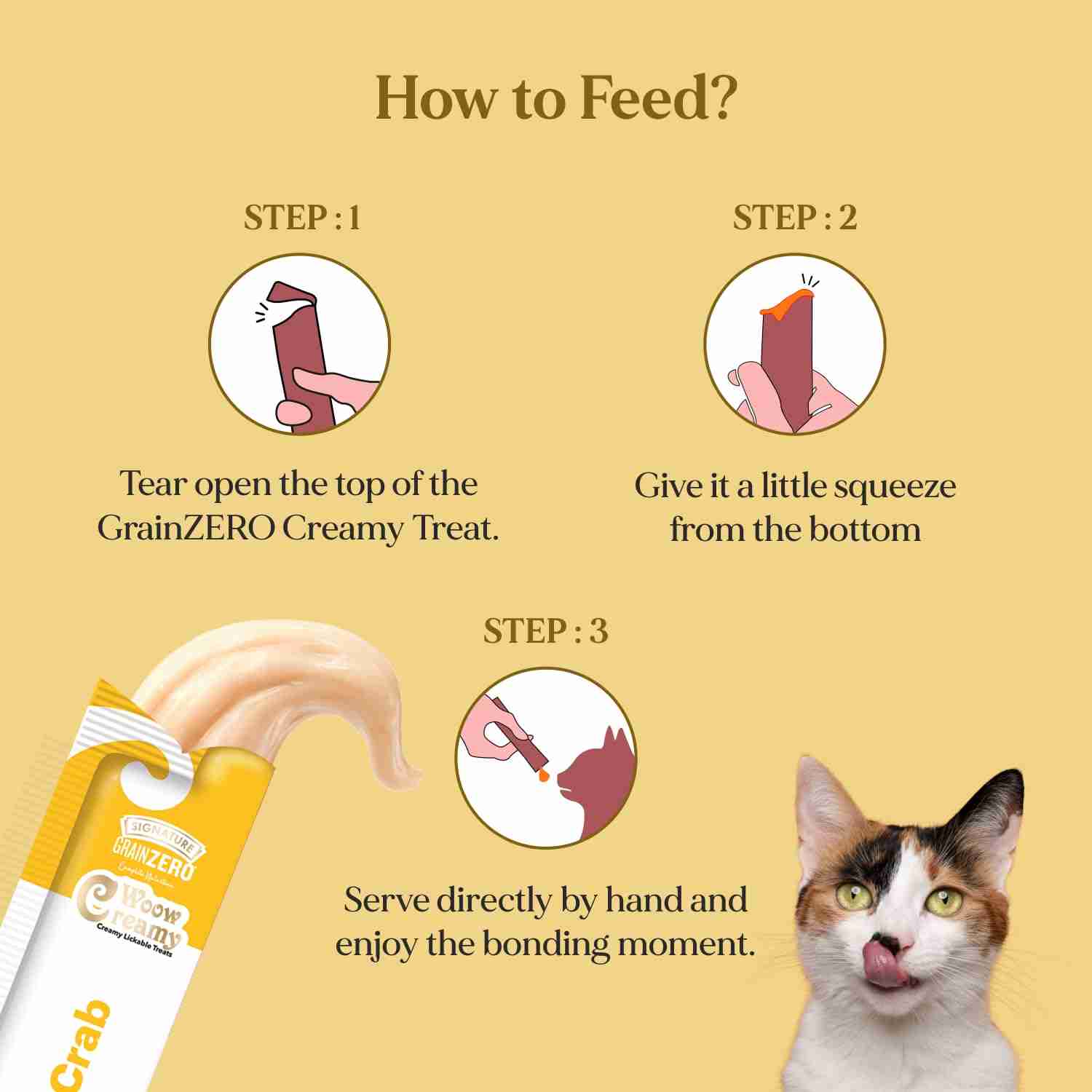 Grain Zero Crab Lickable Creamy Cat Treats