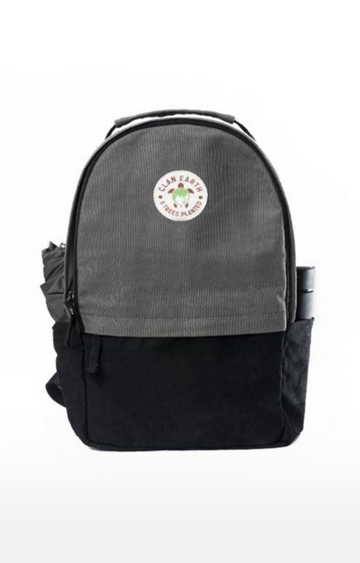 Clan Earth | Unisex Lava Grey & Charcoal Black Sustainable Amur Backpack