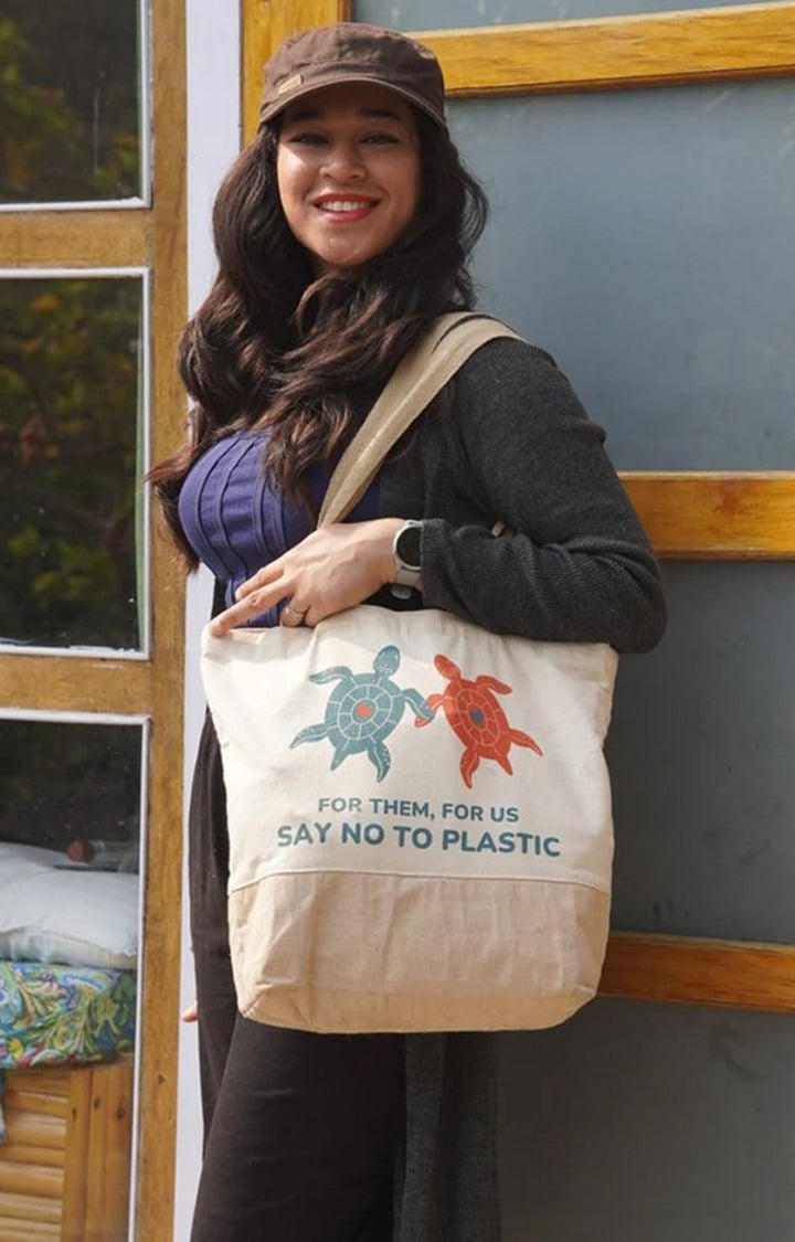 Unisex Tan Sustainable Jute Tote Bag