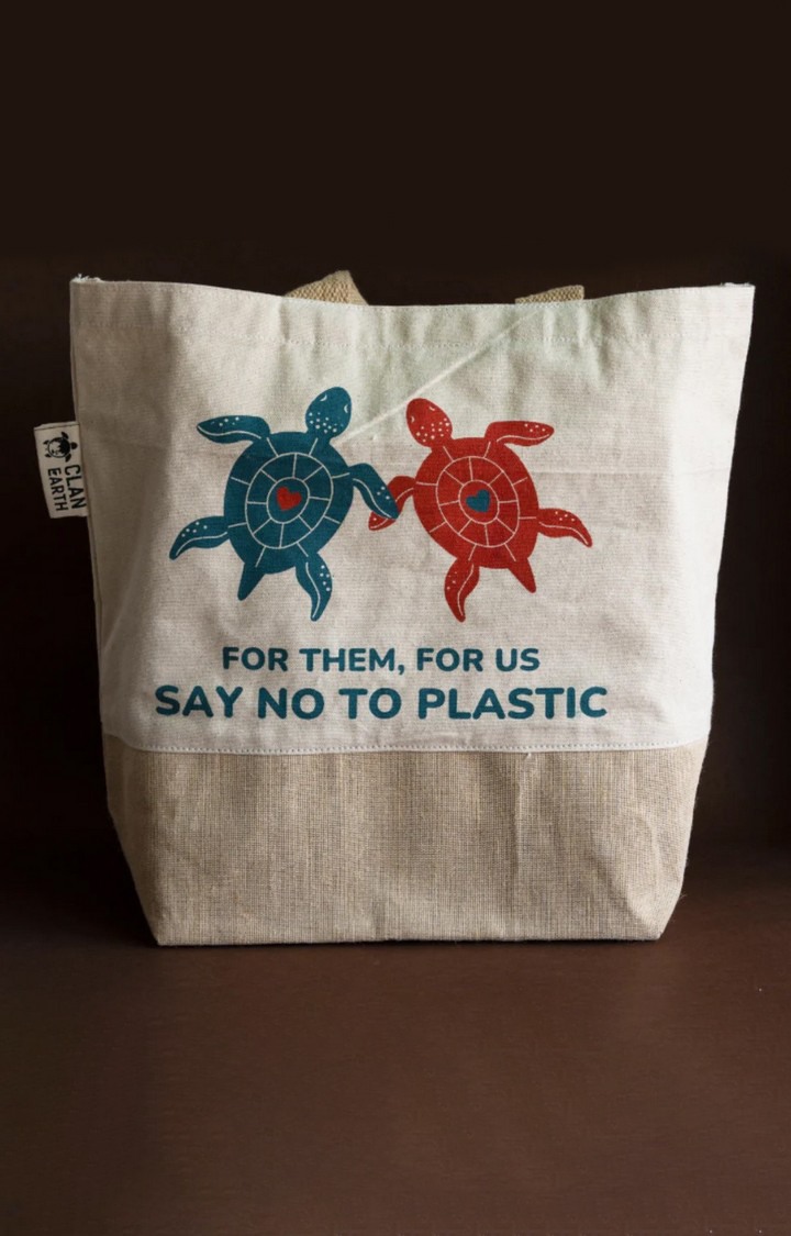 Unisex Tan Sustainable Jute Tote Bag