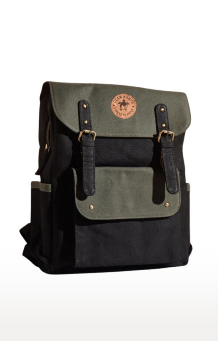 Clan Earth | Unisex Olive Green Sustainable Dugong Backpack 5