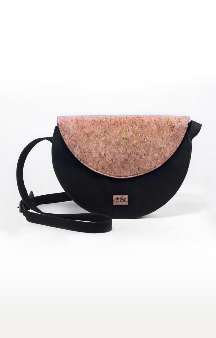 Clan Earth | Women Charcoal Black Sustainable Florican Purse Cork