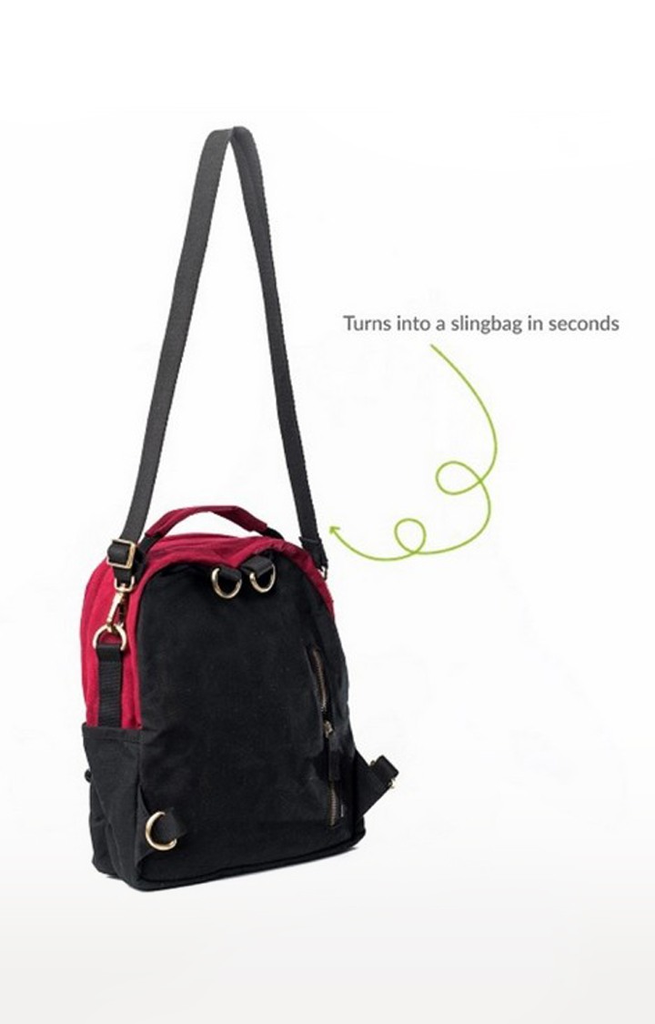 Unisex Cherry Red & Charcoal Black Sustainable Koala Backpack