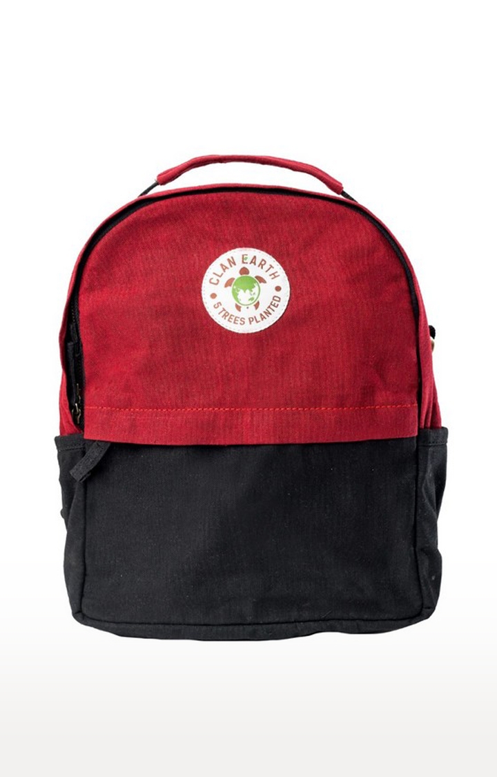 Clan Earth | Unisex Cherry Red & Charcoal Black Sustainable Koala Backpack