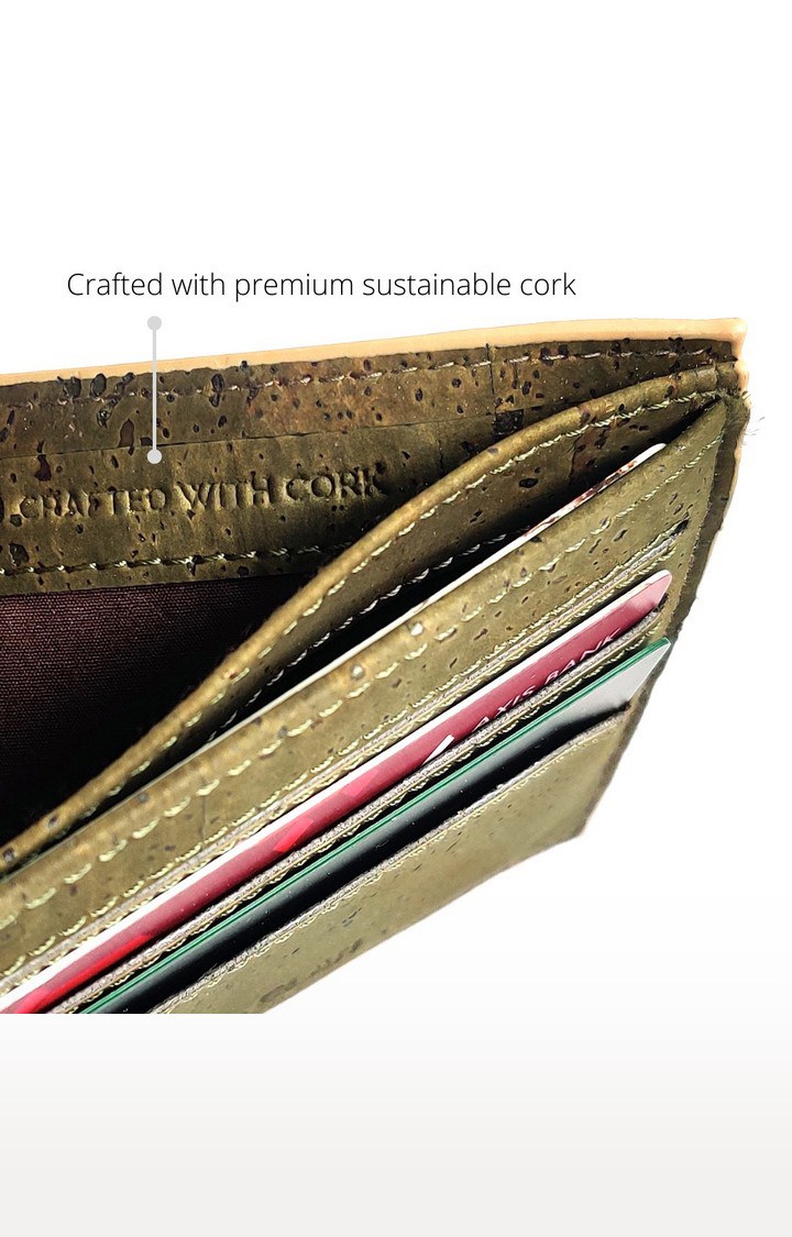 Women Tan Sustainable Kakapo Bifold Cork Wallet