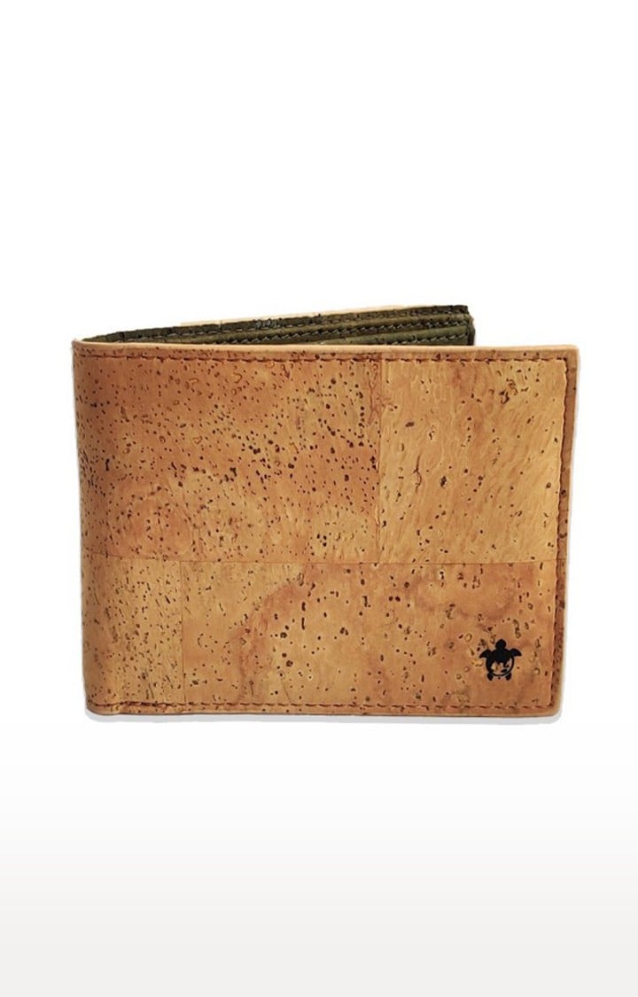 Women Tan Sustainable Kakapo Bifold Cork Wallet