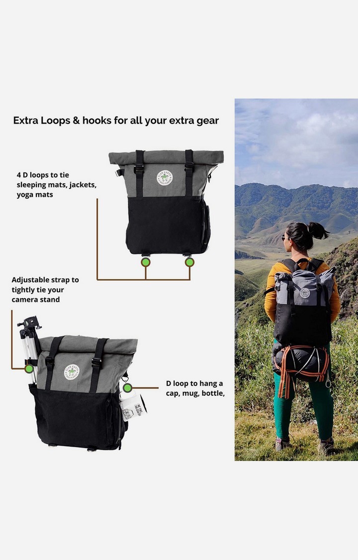 Unisex Charcoal Black Sustainable Pangolin Backpack