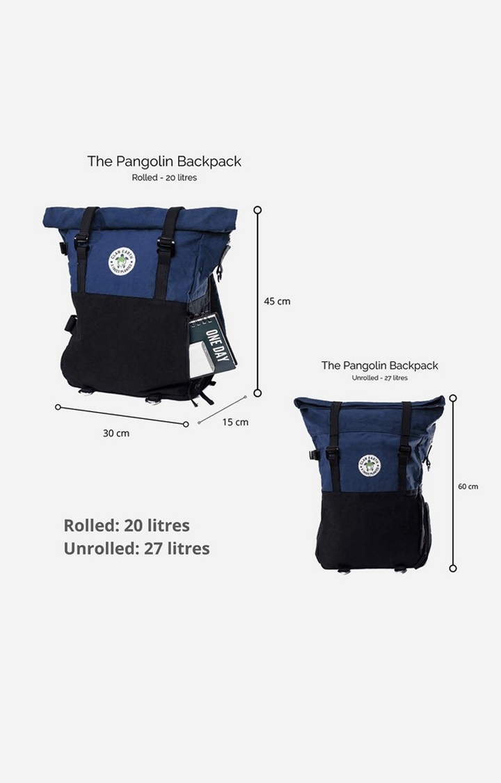 Clan Earth | Unisex Navy Blue & Charcoal Black Sustainable Pangolin Backpack 3