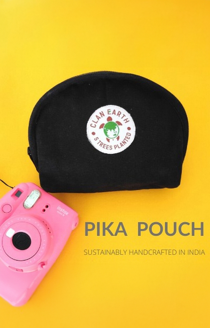Clan Earth | Women Charcoal Black Sustainable Pika Pouch 0