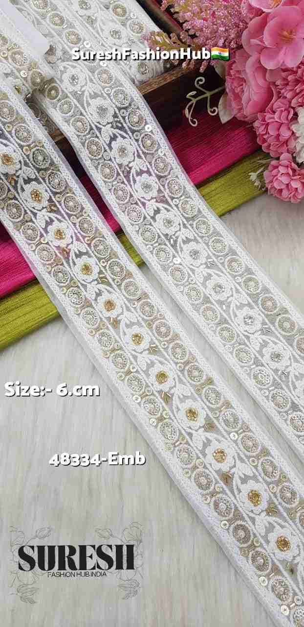 Gold Floral Kaddhana Embroidery Lace – 48334-EMB