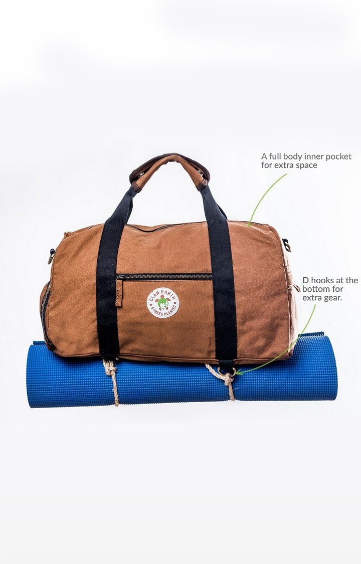 Unisex Walnut Brown Sustainable Rhino Duffel