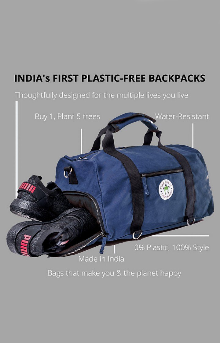 Unisex Navy Blue Sustainable Rhino Duffel