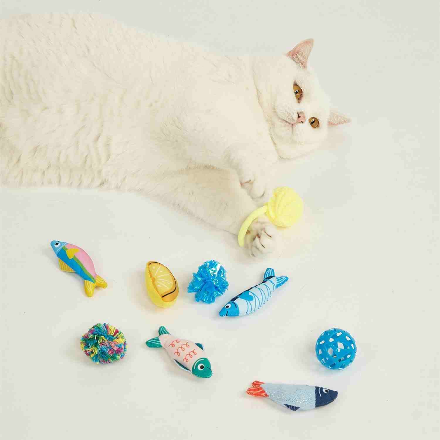 Fofos Sardine Toy for Cats, (Pack of 9)