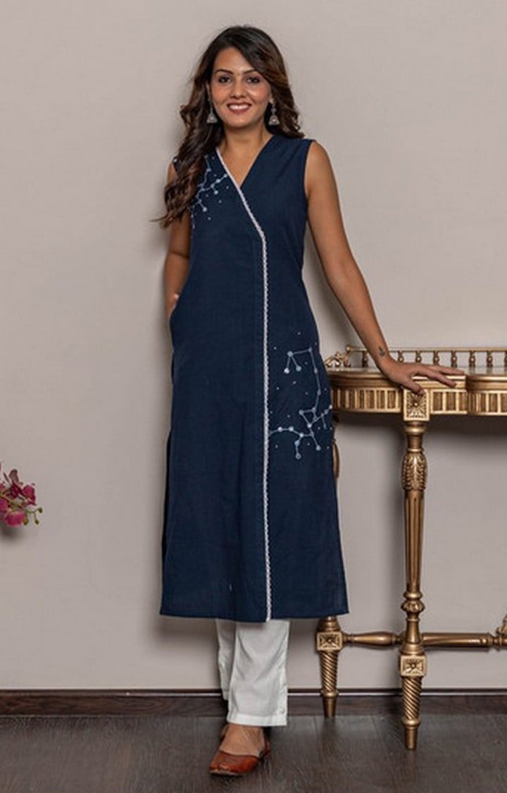 Blue Solid Ethnic Sets